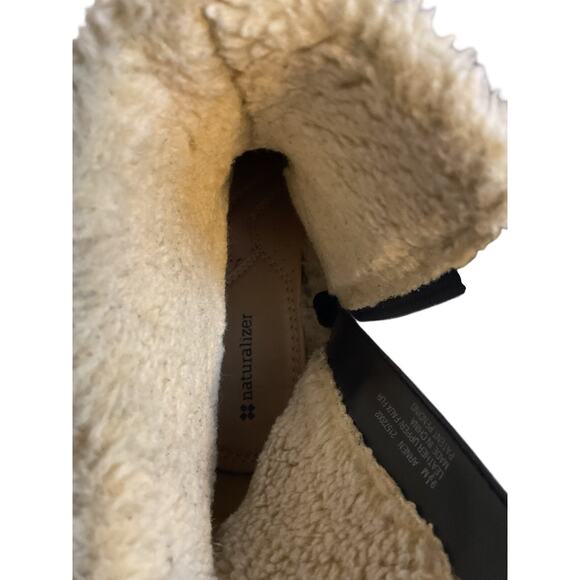Naturalizer Women's Black Suede Ankle Boots Size 9.5 Fur Side Zip Comfort Warm - Picture 7 of 11